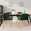 vidaXL Chaises &agrave; manger lot de 4 Vert fonc&eacute; Velours