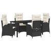 vidaXL Ensemble de salle &agrave; manger pour jardin 5 pcs Noir polyrotin