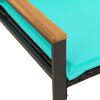 vidaXL banc avec coussin Noir et turquoise 115 x 65 x 72 cm Rotin