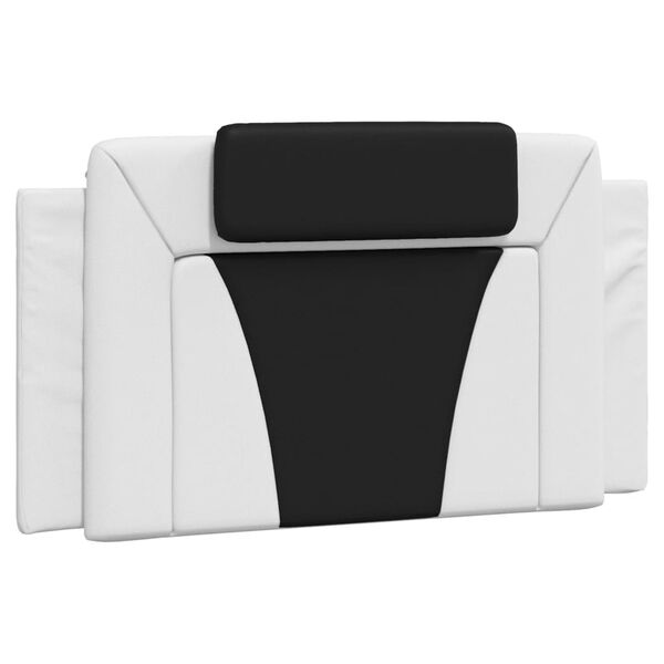 vidaXL Coussin de t&ecirc;te de lit Viana noir et blanc 100 cm similicuir