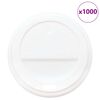 vidaXL Couvercles de tasses &agrave; caf&eacute; en papier &Oslash;80 mm 8oz 1000 pcs blanc