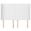 vidaXL T&ecirc;te de lit avec oreilles Blanc 147x16x118/128 cm Similicuir