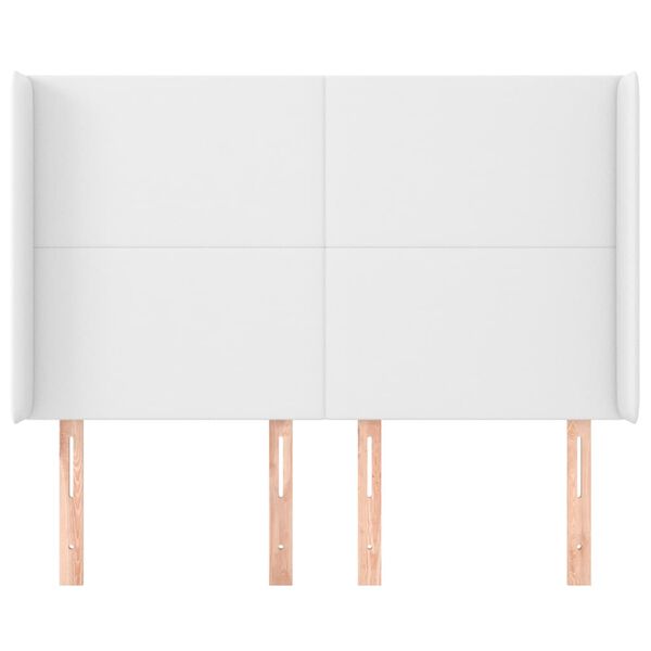 vidaXL T&ecirc;te de lit avec oreilles Blanc 147x16x118/128 cm Similicuir