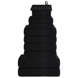 vidaXL Ensemble de serviettes FROGN 12 pcs noir 360 g/m&sup2;