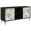 vidaXL Meuble TV GOTHA 102 x 33 x 51 cm Ch&ecirc;ne noir Bois d'ing&eacute;nierie