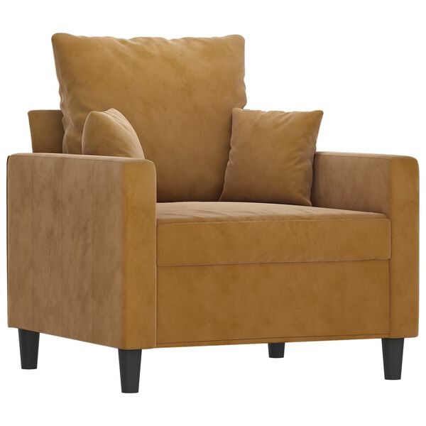 vidaXL Fauteuil Marron 60 cm Velours