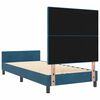 vidaXL Lit &agrave; ressorts avec t&ecirc;te de lit Bleu fonc&eacute; 90 x 190 cm Velours