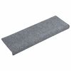 vidaXL Tapis d'escalier autocollants 30 pi&egrave;ces 65 x 21 x 4 cm Gris clair Bord rectangulaire