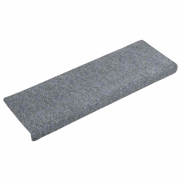 vidaXL Tapis d'escalier autocollants 30 pi&egrave;ces 65 x 21 x 4 cm Gris clair Bord rectangulaire