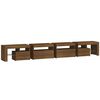 vidaXL Meuble TV avec lumi&egrave;res LED Ch&ecirc;ne marron 260x36,5x40 cm