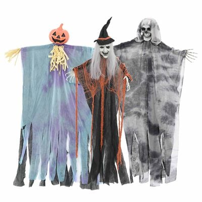 3 fantômes Halloween suspendus multicolores 61 x 97 cm