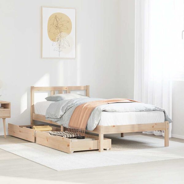 vidaXL Cadre de lit sans matelas 90x190 cm bois de pin massif