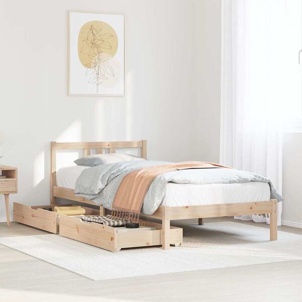 vidaXL Cadre de lit sans matelas 75x190 cm bois de pin massif