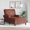 vidaXL Chaise longue Brun Brillant 91 x 157 x 91 cm PU antique