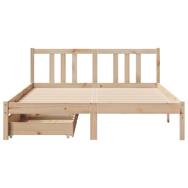 vidaXL Cadre de lit sans matelas 135x190 cm bois de pin massif