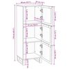vidaXL Highboard Marron 40 x 33 x 110 cm bois de manguier massif