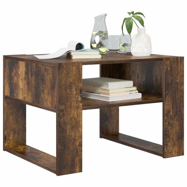 vidaXL Table basse Ch&ecirc;ne fum&eacute; 66 x 53 x 45 cm Bois d'ing&eacute;nierie