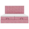 vidaXL Cadre de lit ottoman avec matelas rose 180x200 cm velours