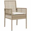 vidaXL Ensemble de salle &agrave; manger pour jardin 5 pcs Beige polyrotin