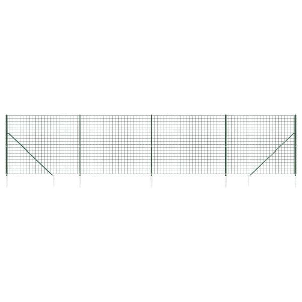 vidaXL Cl&ocirc;ture en treillis m&eacute;tallique et piquet d'ancrage vert 1,6x10m