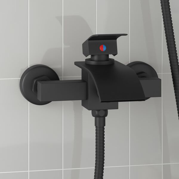 vidaXL Robinet de Douche Mixer Noir G 1 / 2 pouces