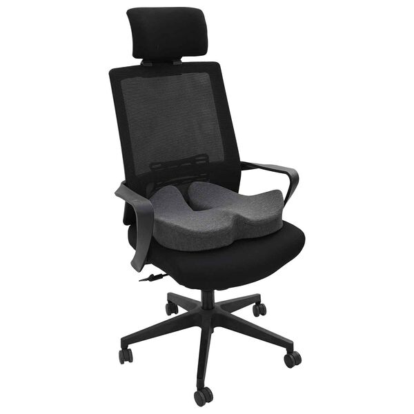vidaXL Oreiller avec oreiller Gris fonc&eacute; 50 x 43 x 10 cm Coton
