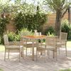 vidaXL Ensemble de salle &agrave; manger pour jardin 5 pcs Beige polyrotin