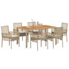 vidaXL Ensemble de salle &agrave; manger pour jardin 7 pcs Beige polyrotin