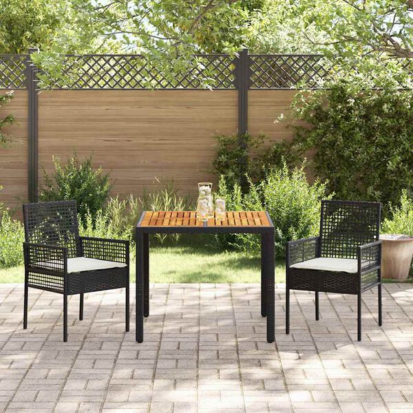 vidaXL Ensemble de salle &agrave; manger pour jardin 5 pcs Noir polyrotin