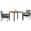 vidaXL Ensemble de salle &agrave; manger pour jardin 5 pcs Noir polyrotin
