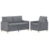 vidaXL Ensemble de Canap&eacute;s 2 pcs Gris clair Polyester