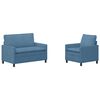 vidaXL Ensemble de Canap&eacute;s 2 pcs Bleu Tissu