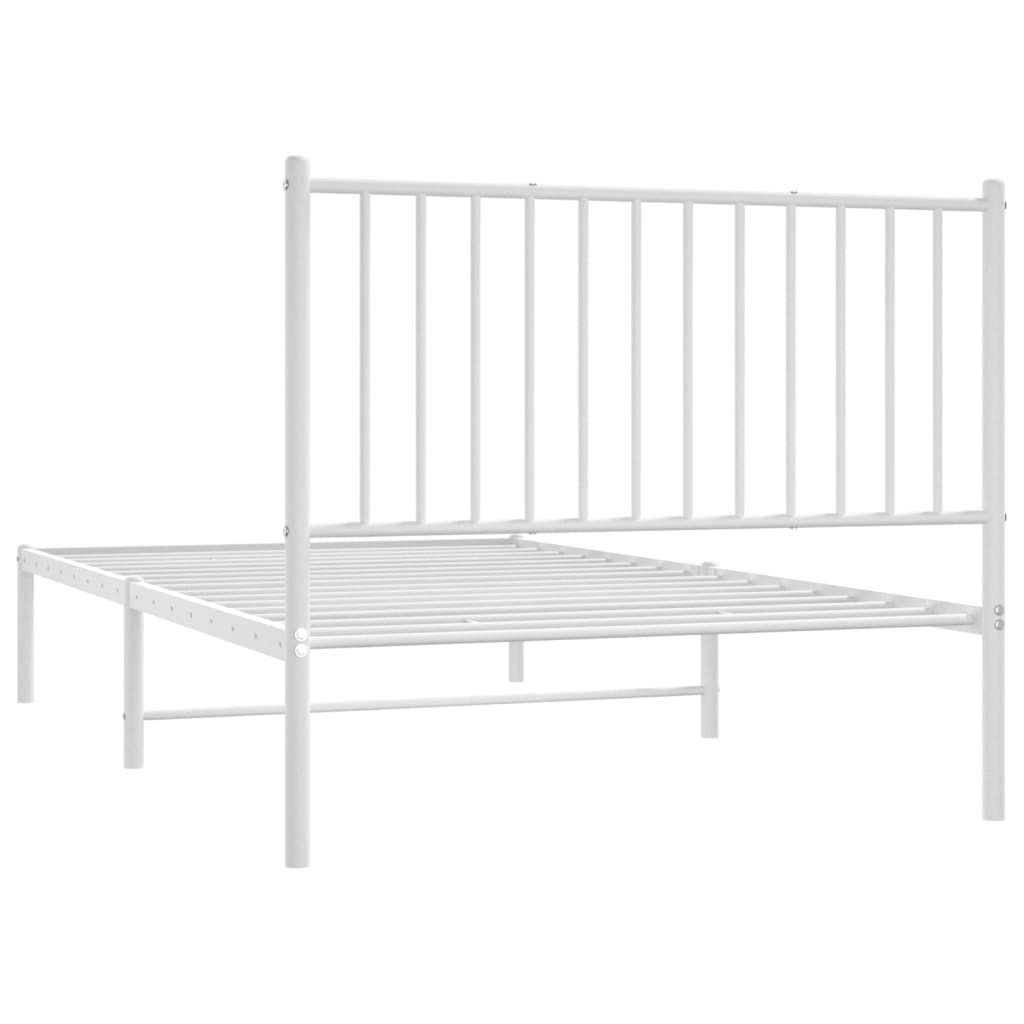 vidaXL Cadre de lit métal sans matelas et tête de lit blanc 100x190 cm