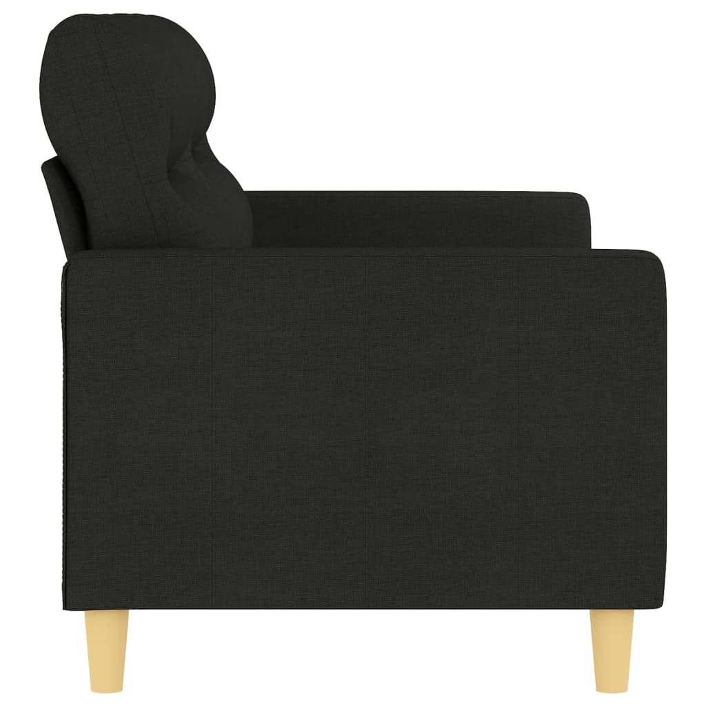 vidaXL Canapé à 2 places Noir 140 cm Tissu