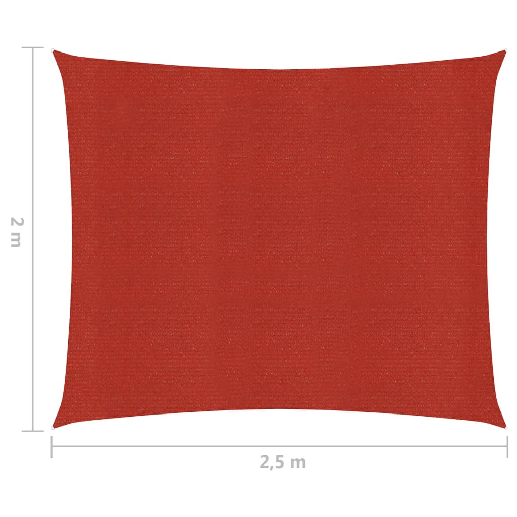 vidaXL Voile d'ombrage 160 g/m² Rouge 2x2,5 m PEHD