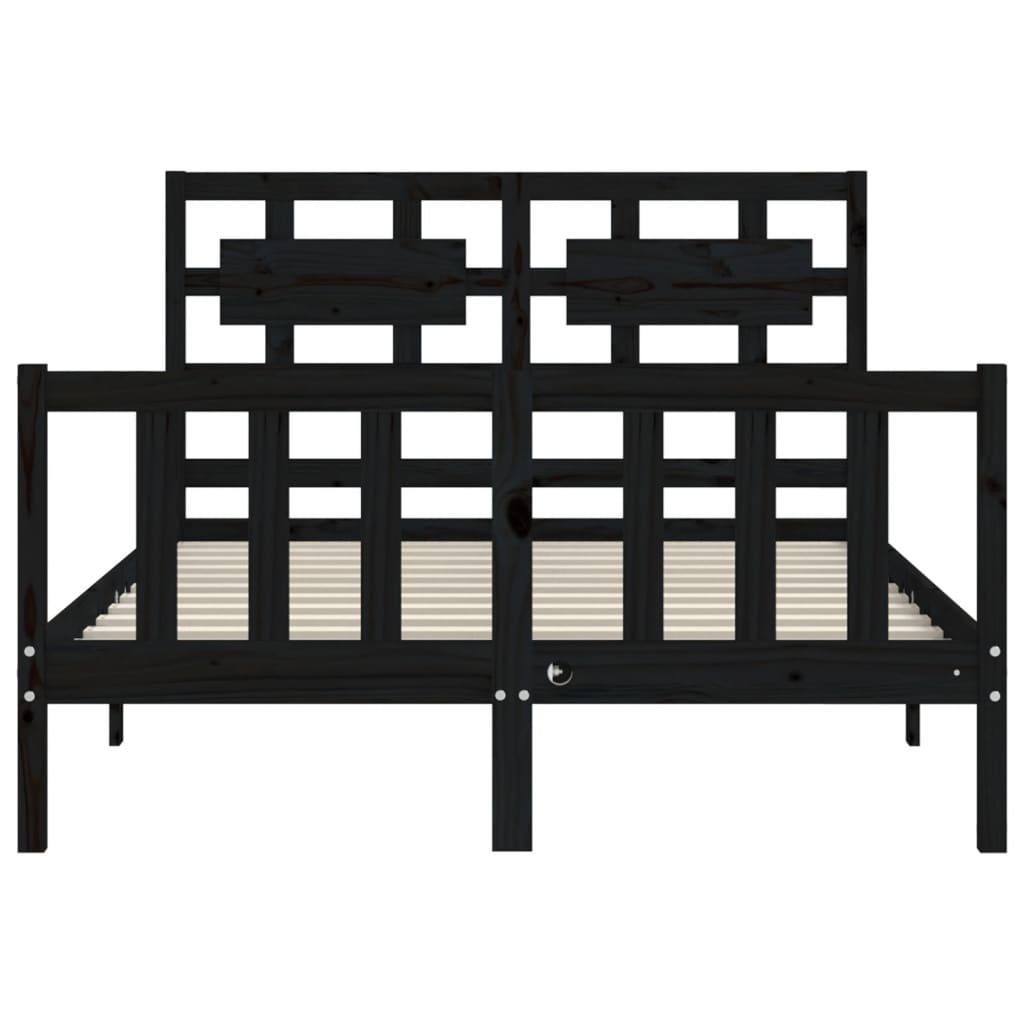 vidaXL Cadre de lit sans matelas noir 140x190 cm bois de pin massif