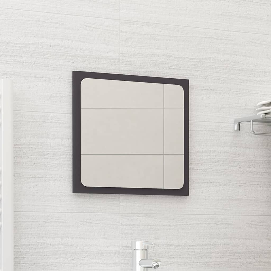 vidaXL Miroir de salle de bain Gris 40x1,5x37 cm Aggloméré