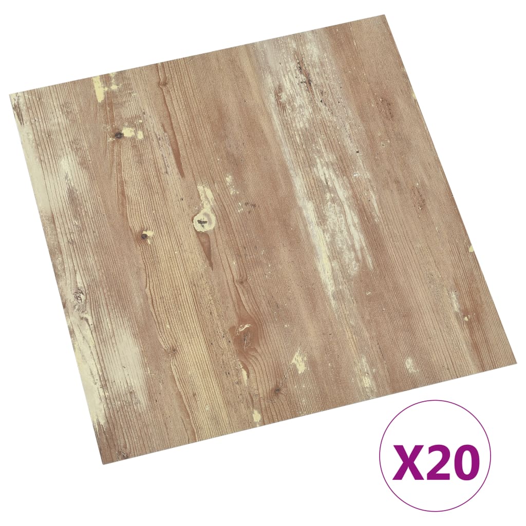 vidaXL Dalles de plancher autoadhésives 20 pcs PVC 1,86 m² marron