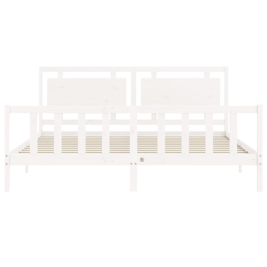 vidaXL Cadre de lit sans matelas blanc bois de pin massif