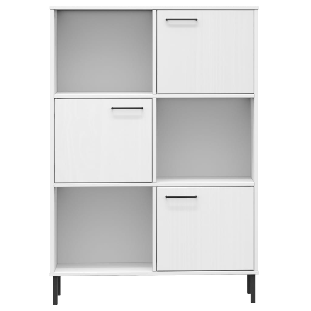 vidaXL Bibliothèque avec pieds en métal Blanc 90x35x128,5 cm Bois OSLO