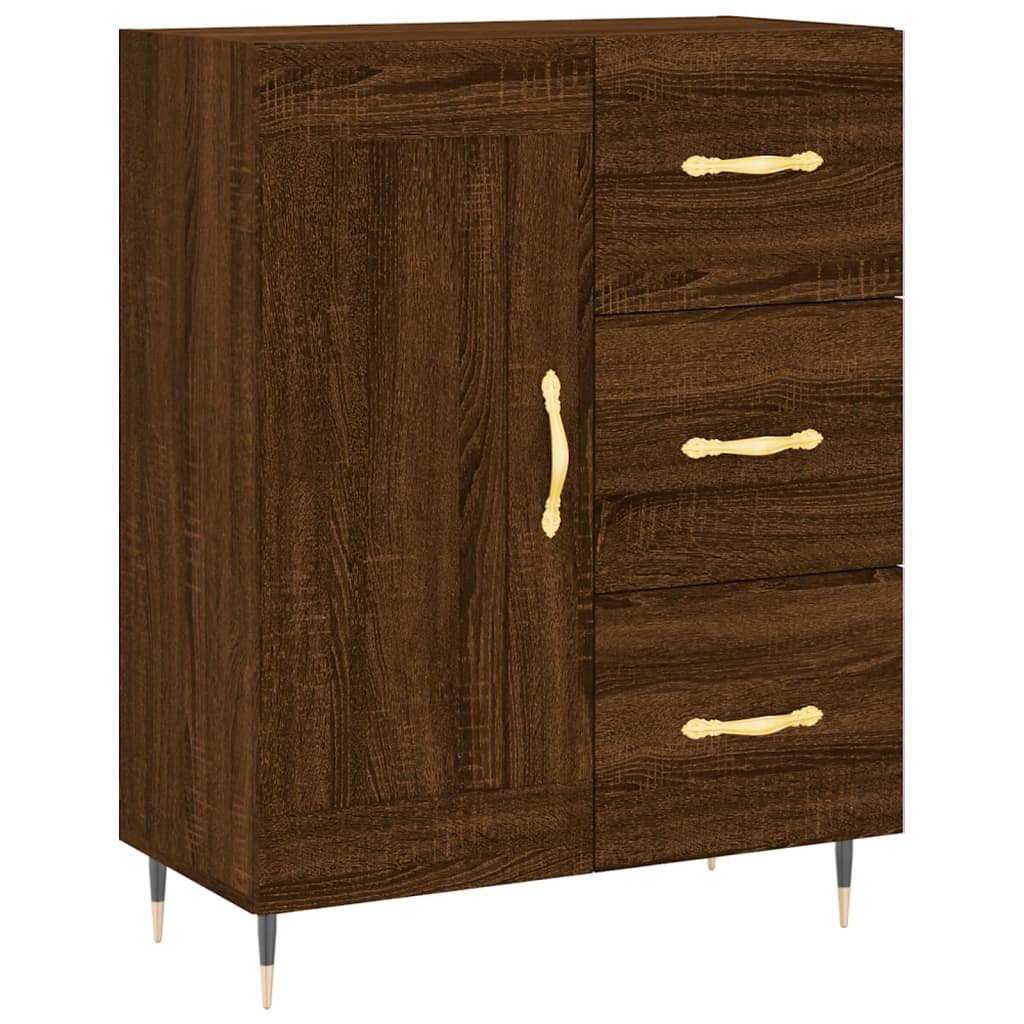 vidaXL Buffet haut Chêne marron 69,5x34x180 cm Bois d'ingénierie