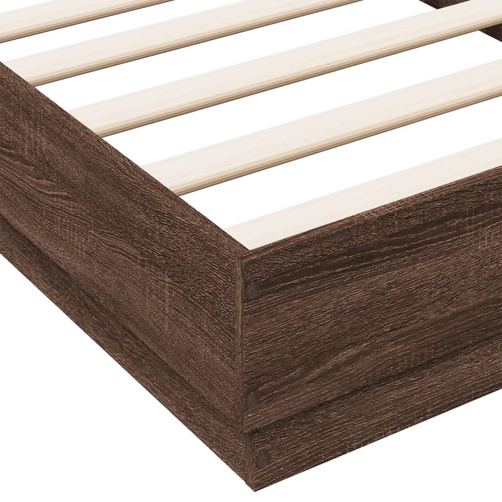 vidaXL Cadre de lit sans matelas chêne marron 75x190cm bois ingénierie