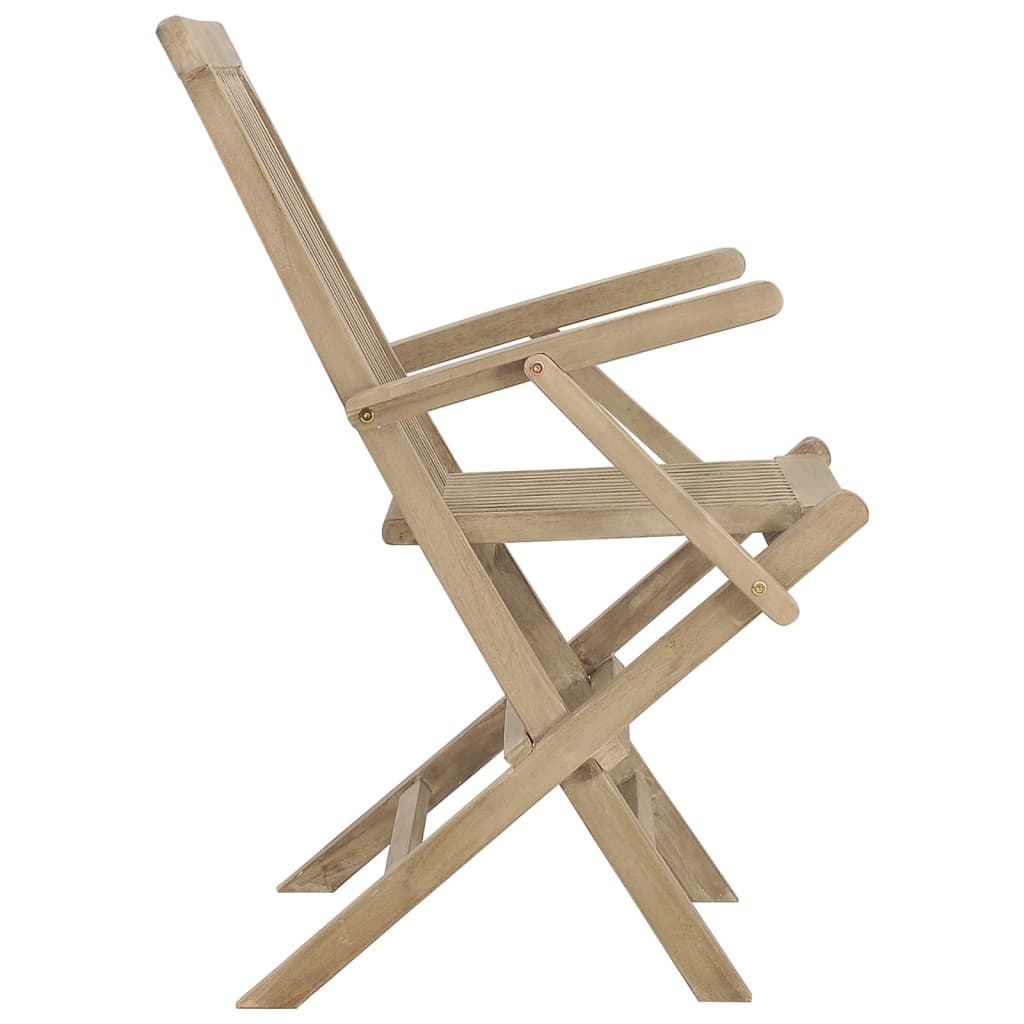 vidaXL Chaises de jardin pliantes lot de 2 gris 56x61x89cm bois teck