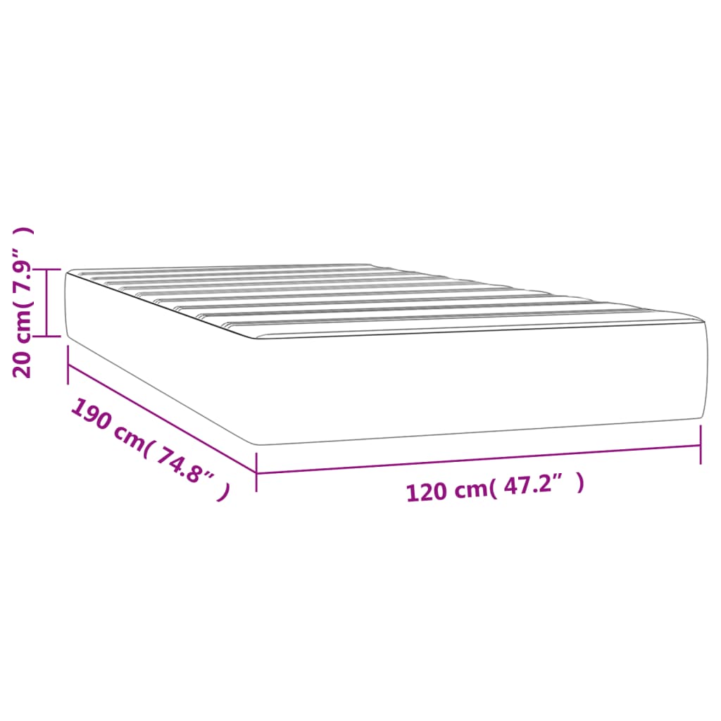 vidaXL Matelas de lit à ressorts ensachés blanc 120x190x20 cm