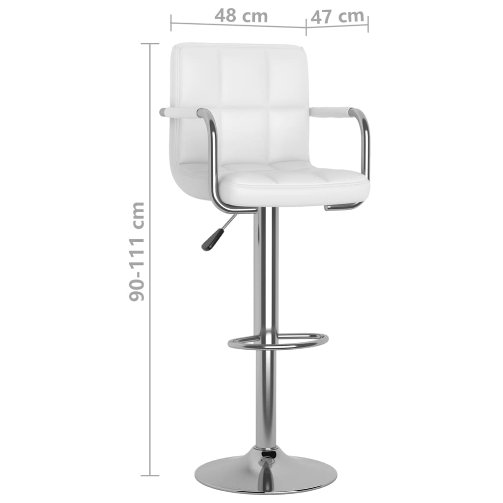 vidaXL Tabouret de bar Blanc Similicuir