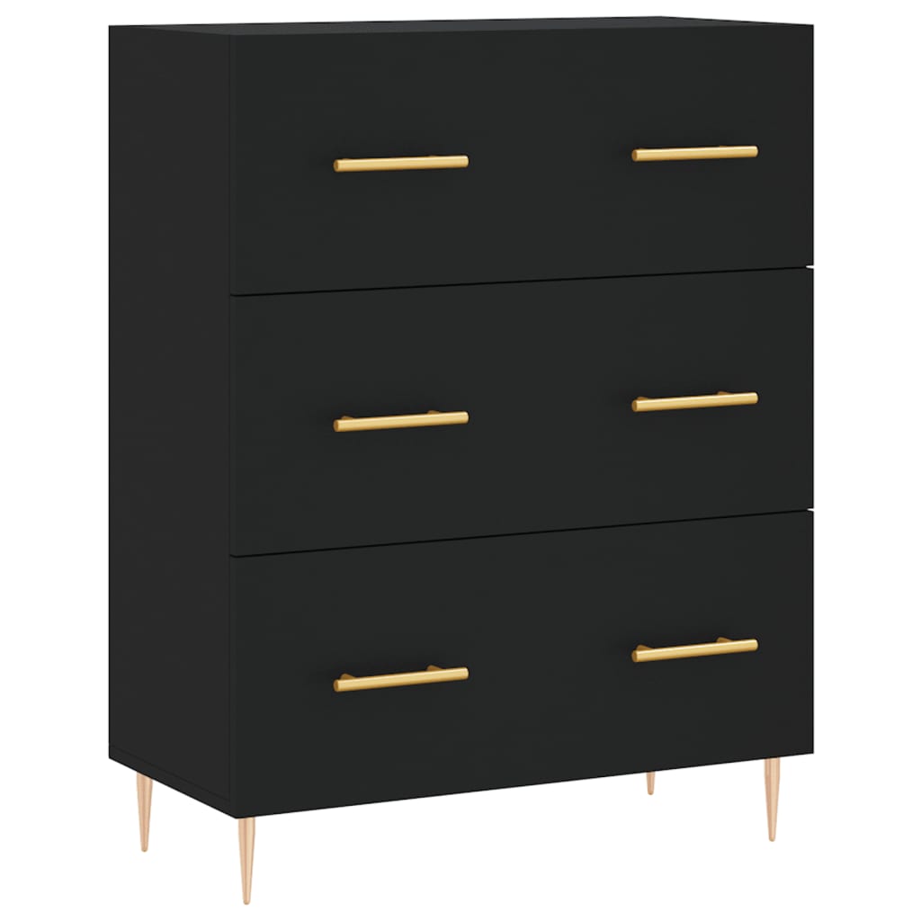 vidaXL Buffet haut Noir 69,5x34x180 cm Bois d'ingénierie