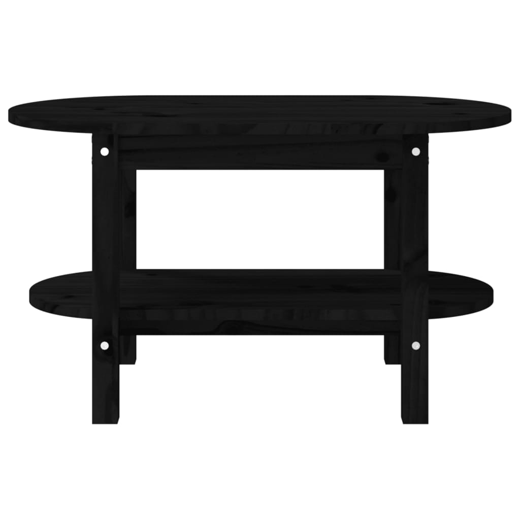 vidaXL Table basse Noir 80x45x45 cm Bois massif de pin