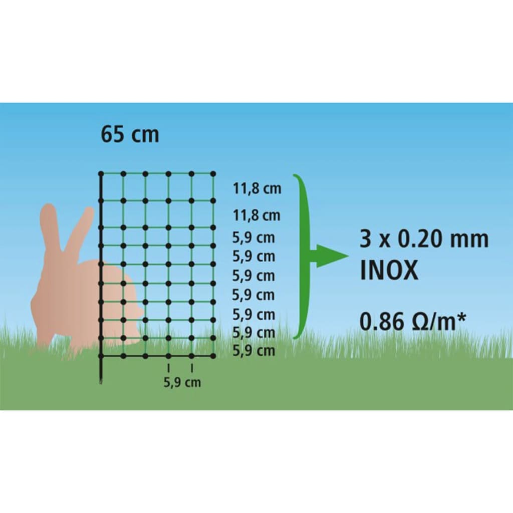 Kerbl Filet électrifié de clôture pour lapins 65 cm 292209