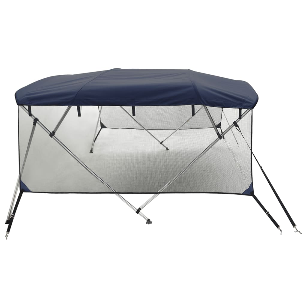 vidaXL Toit bimini à 4 arceaux parois en maille 243x(200-213)x137 cm