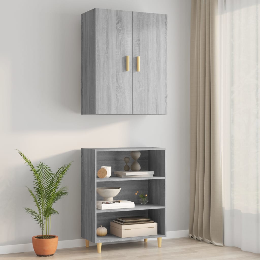 vidaXL Armoire murale suspendue Sonoma gris 69,5x34x90 cm